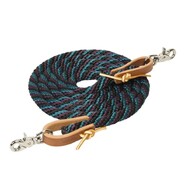 Weaver Poly Roper Rein - Black/ Plum/ Teal
