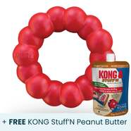 Kong Ring Dog Toy *Plus FREE Kong Stuff'N Real Peanut Butter*