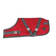 ZeeZ Supreme Dog Coat Ruby Red/ Grey