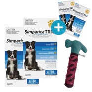 Simparica Trio for Medium Dogs 10.1 - 20kg Blue (12pk) PLUS FREE 2pk & FREE The Block Dog Toy