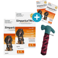 Simparica Trio for Small Dogs - 5.1 - 10kg Orange (12pk) PLUS FREE 2pk & FREE The Block Dog Toy