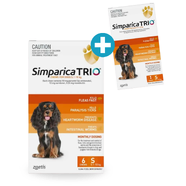 Simparica Trio for Small Dogs - 5.1 - 10kg Orange (6pk) PLUS FREE 1pk!