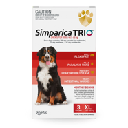 Simparica Trio for XLarge Dogs 40.1 - 60kg Red (3pk) 