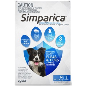 Simparica for Medium dogs 10.1 - 20kg 3pack 