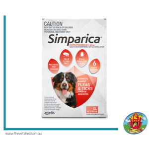 Simparica for Xtra Large dogs 40-60 kg 6 pack Flea, Tick and Mite treatment 