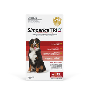 #SPECIAL# Simparica Trio 8 pack for dogs 40.1-60kg - Flea, Tick ,Worm  (6 pck  plus 2 single dose pack) 