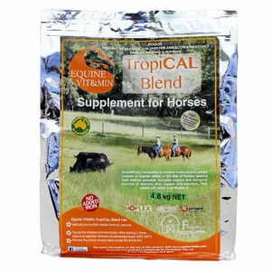 Equine Vit&Min TropiCAL Blend 4.8kg equine vit&min tropical, evm tropical blend, high oxalate pasture supplement, calcium supplement horses, horse vitamin mineral blend, evm tropical, kikuyu pasture horse supplement, c4 pasture horse nutrition, equine mineral balancer, oxalate management ho