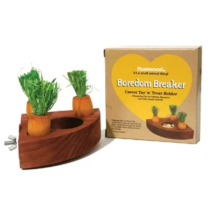 Rosewood Carrot Toy 'N' Treat Holder for Small Animals rosewood carrot toy treat holder, rabbit treat holder toy australia, guinea pig wooden toy, small animal cage toy, rabbit enrichment toy, wooden carrot rabbit toy, small pet treat holder australia