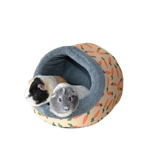 Rosewood Carrot Plush Hooded Bed for Small Animals rosewood carrot hooded bed, guinea pig plush bed australia, small animal hooded bed, rabbit cosy bed, soft small animal sleeping bed, guinea pig hideout bed, plush small pet bed australia