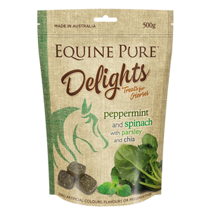 Equine Pure Delights Peppermint and Spinach with Parsley and Chia [Please choose size: 500gm] 