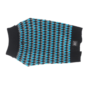 Zeez Knitted Sweaters - Teal/Grey Diamond