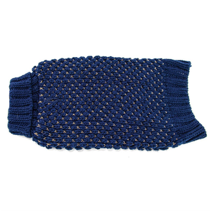 Zeez Knitted Sweaters - Navy with Gold Stich