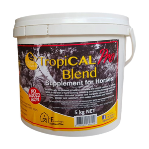 Equine Vit & Min TropiCAL PRO Blend 4.8kg Bucket evm tropical pro, equine vit&min pro, high oxalate horse supplement, calcium supplement horses, performance horse vitamin mineral, breeding horse supplement, growing horse supplement, oxalate pasture nutrition, evm pro blend, equine mineral balancer