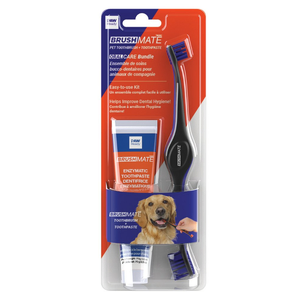 Paw Ready Oral Care Brushing Dental Kit dog dental care kit, enzymatic dog toothpaste, dog toothbrush and toothpaste set, Paw Ready oral care, BrushMate toothpaste, pet oral hygiene, plaque remover for dogs, natural dog toothpaste, banana mint dog toothpaste, dog breath freshener, dual-ended pe