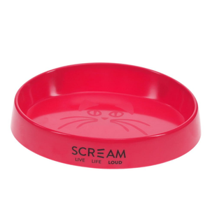 Scream Oval Cat Bowl 300ml - Loud Pink