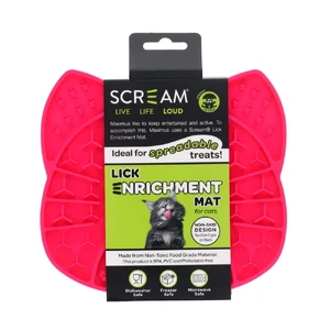 Scream Lick Enrichment Mat for Cats with Suction Base - Loud Pink 