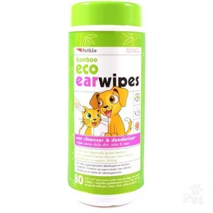 Petkin Bamboo Eco Ear Wipes 80Pk