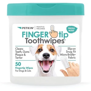 Petkin Fingertip Tooth Wipes Fresh Mint 50Pk