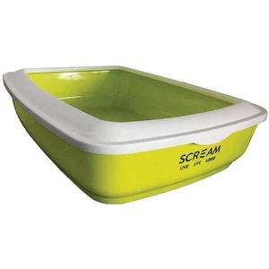Scream Rectangle Litter Tray Loud Green 50X35X14Cm