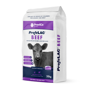 ProfeLAC BEEF Calf Milk Replacer 20kg profelac, profelac beef, beef calf milk replacer, dairy beef calf formula, calf milk powder, calf nutrition powder, muscle growth calf milk, balanced protein calf replacer, prebiotic probiotic postbiotic calf formula, economic calf milk replacer, calf fee