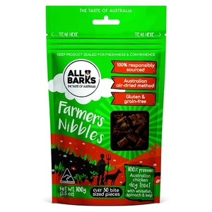All Barks Farmers Nibbles Chicken, Whitefish, Spinach & Kelp Dog Treats 100G 