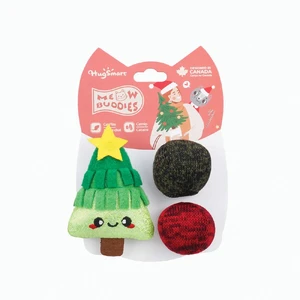 HugSmart Meow Buddies Christmas Xmas Tree & Balls 3 Pack hugsmart christmas cat toys, mewo buddies cat toy set, catnip christmas toy, hugsmart xmas tree toy, festive cat toys, cat balls christmas, holiday cat toys