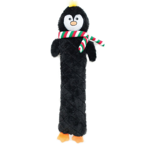 ZippyPaws HOLIDAY JIGGLERZ PENGUIN 43x13cm ZippyPaws Jigglerz Penguin, holiday dog toy, Christmas dog squeaky toy, shake to squeak dog toy, durable dog toy Cordura, stuffing-free dog toy, ZippyPaws holiday toys, festive dog toys, tough Christmas dog toy, interactive dog toy