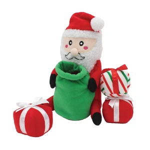 ZippyPaws Holiday Zippy Burrow Santa Sack zippypaws holiday toy, zippypaws burrow, zippypaws santa sack, dog christmas toy, festive puzzle dog toy, dog hide and seek toy, christmas enrichment toy, holiday burrow toy, dog santa sack, plush dog toy, mental stimulation dog toy, zippy paws toy, zippy