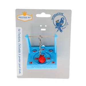 Prestige Skeeball Interactive Bird Toy Prestige skeeball bird toy, small bird toy, parakeet toy, cockatiel enrichment, rolling bird toy, bird cage accessory