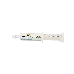 Value Plus Activiron Paste 60mL 400mg iron per 20ml dose, ferric sodium edta iron supplement, iron paste syringe for horses, racehorse iron fortification, high absorption iron horses, grain diet iron supplement horse, no metallic taste iron paste, edta coated iron horses, equine blood i