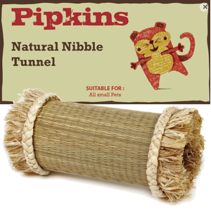 Petface Pipkins Natural Nibble Tunnel - Small small animal chew tunnel, seagrass nibble tunnel, hamster chew toy, guinea pig tunnel, natural rodent chew, small pet enrichment toy, chew tunnel for mice and gerbils