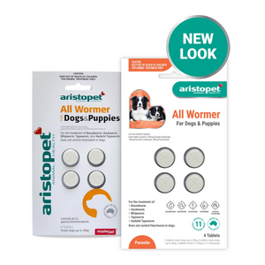 Aristopet Allwormer for Dogs & Puppies 10kg Tablets 4 pack 