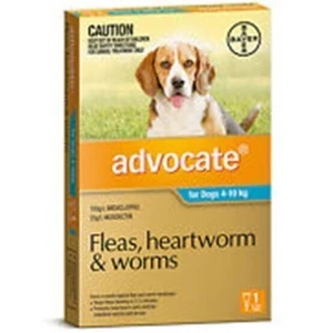 Advocate Medium Dog Aqua SINGLE DOSE Pack for dogs 4 -10kg