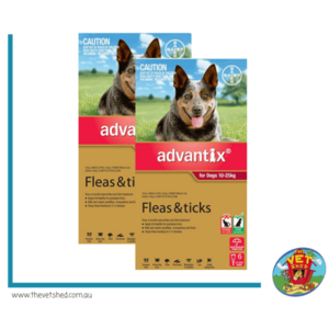 Advantix Red Dogs 10-25kg 12 pck (2 x 6 packs) Flea and Tick Control