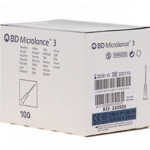 Needles BD box of 100 - Sold per box 23g x 1"