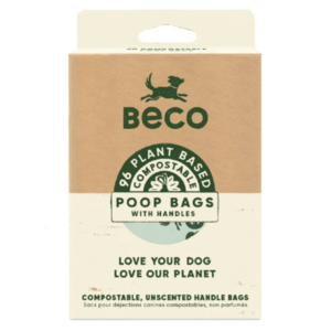 Beco Home Compostable Poop Bags with Handles 96pk   dog poo bags, dog tidy bags, bags on board, bags on board refill