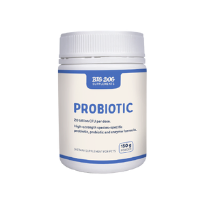 Big Dog Natural Probiotics for Pets 150g natural probiotics for pets,natural pet probiotic,natural probiotic dogs,natural probiotic cats,dog probiotics powder,cat gut health,20 billion cfu pets,dog digestive enzymes,cat probiotics,natural digestion supplement for pets,dog gut support,pet gut flo