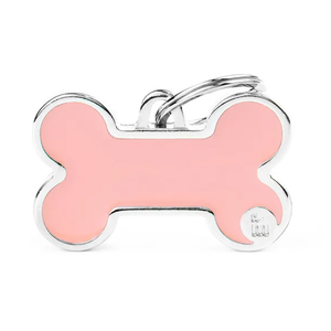 My Family ID Tag Basic Handmade Bone - Pink