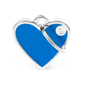 My Family ID Tag Basic Handmade Heart - Blue