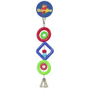 Birdie Small Plastic Rings Beads with Bell Bird Toy