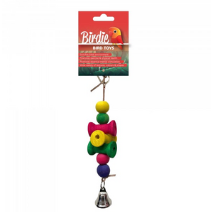 Birdie Wooden Balls and Spools with Bell bird toy