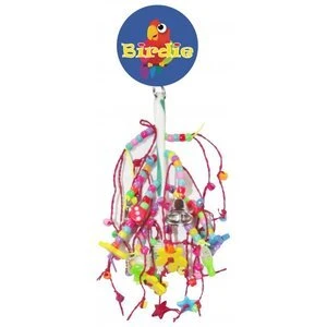 Birdie Medium Multi Bead Leather Bird Toy