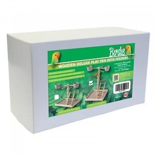 Birdie Deluxe Bird Play Pen with Feeders Large 41x38x50cm