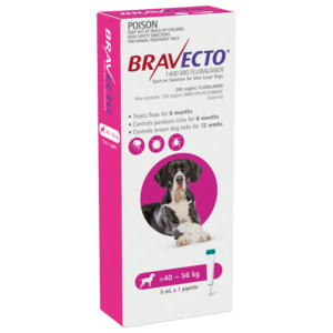 Bravecto SPOT ON for Extra Large Dogs  40 - 56kg Single dose flea and Tick control