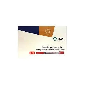 MSD Animal Health Insulin Syringe 40IU 1ml, 29G x 1/2inch Box of 30