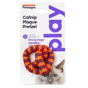Petstages Catnip Plaque Away Pretzel Cat Toy