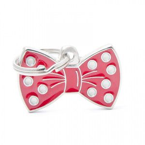 Pet ID Tag Charm Red Bow
