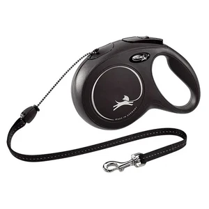 Flexi Classic Cord Black Med 8m retractable lead, leash, long leash, flexi, classic cord, flexi classic, classic tape, long lead