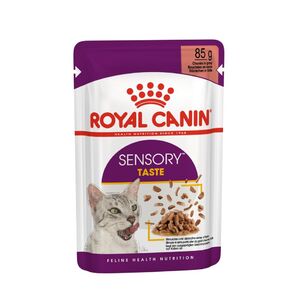 Royal Canin Sensory Taste in Gravy Wet Cat Food 12 x 85g Royal Canin Sensory Taste, taste-enhancing cat food, gravy wet cat food, sensory cat food, Royal Canin wet cat food, cat food for picky eaters, savoury cat food, cat taste stimulation, complete wet cat food, Royal Canin gravy food
