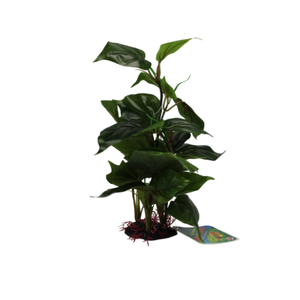 Anubius on Rock - Large Anubias on Rock Large, artificial aquarium plants, lifelike Anubias décor, fish tank decorations, reptile habitat décor, aquarium-safe artificial plants, natural look aquarium plant, low maintenance aquarium décor, Anubias replica on rock, terrarium plant